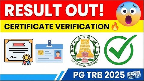 📢 PG TRB Result 2025 OUT! 📄 Certificate Verification Full Details 🔥 | Step-by-Step Guide
