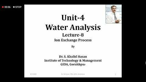 Water Analysis, Lecture-8 by Dr. Syed Khalid Hasan