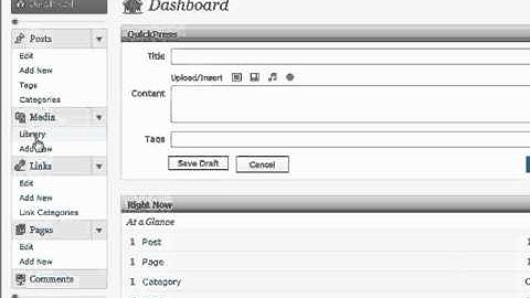 Wordpress Blog Setup Tutorials:  8 of 20 Overview Admin Dashboard