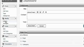 Wordpress Blog Setup Tutorials:  8 of 20 Overview Admin Dashboard