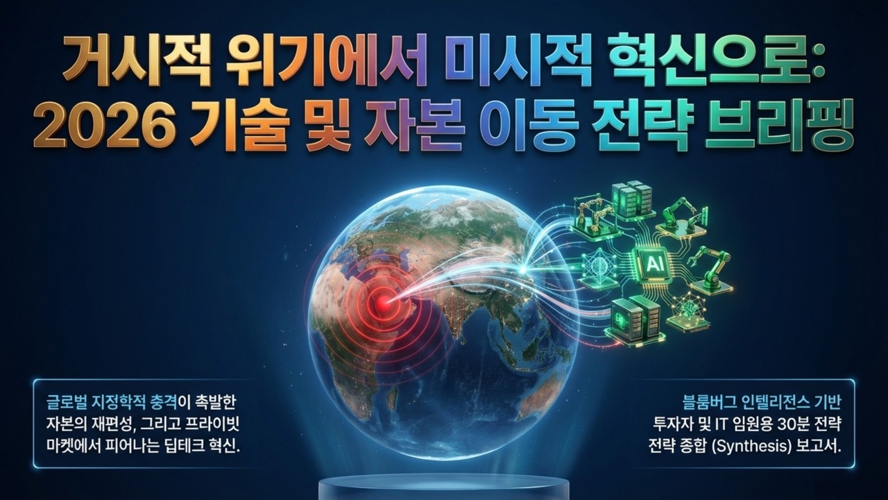 [03/13 기술동향] 2026년 자본 대이동 시작됐다: 중동 위기와 새로운 부의 경로 | 지정학 위기가 바꾼 2026년 딥테크 자본 이동