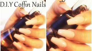 D.I.Y Coffin Shape Nails | " NO Acrylic " How To | iAmShaniceJanelle