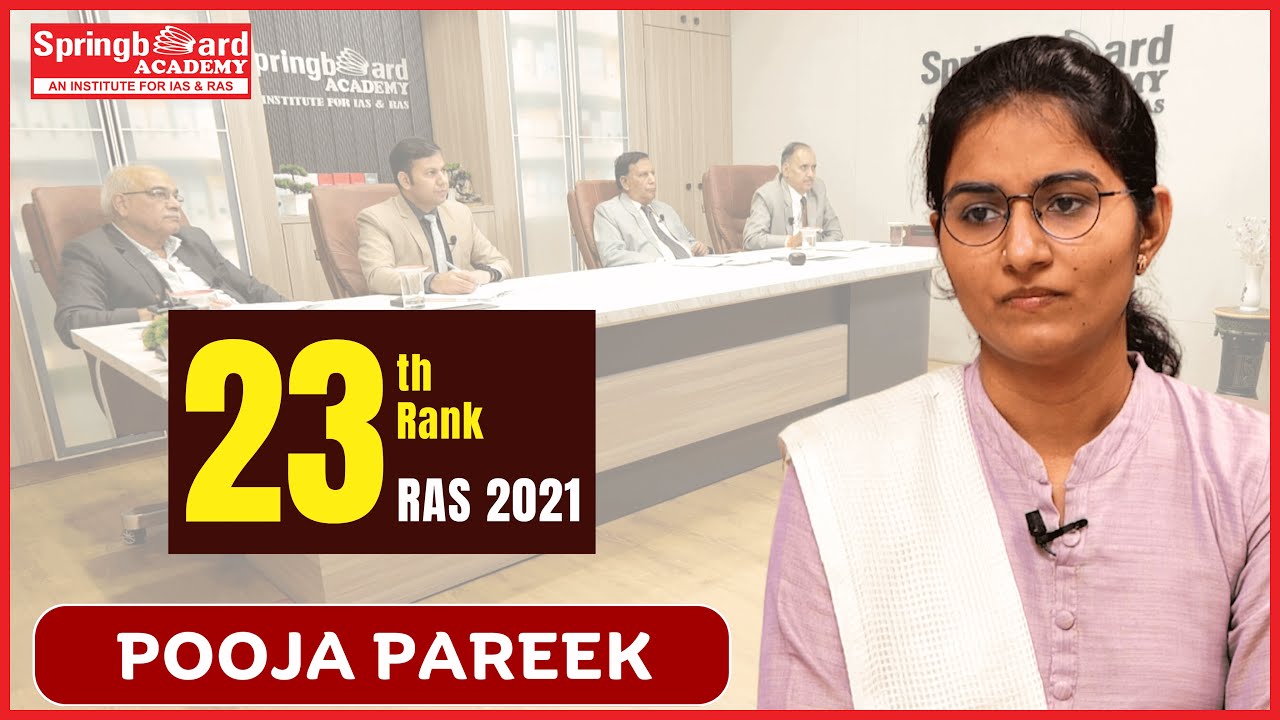 Ms. Pooja Pareek | RAS-2021 | Rank-23 | Interview Program Student | Spring Board Academy