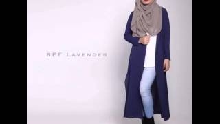 MUSLIMAH FASHION STREET PLAIN SPLIT CARDIGAN BFF LAVENDER