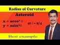 How to find radius of curvature of the asteroid at θ=π/4 best example