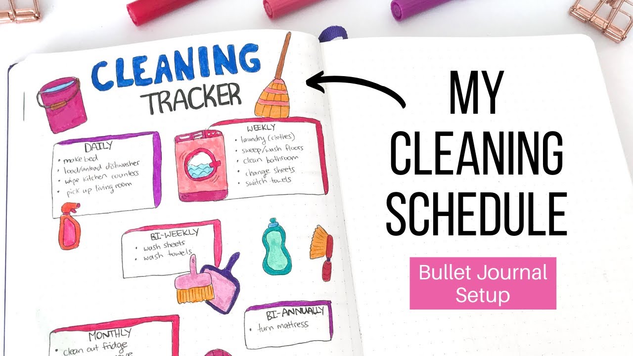 Creating a Cleaning Tracker in my Bullet Journal Household Cleaning