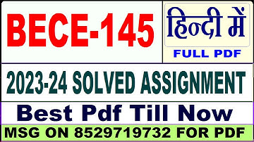 bece 145 solved assignment 2023-24 || bece 145 solved assignment 2024 in Hindi || bece 145 in Hindi