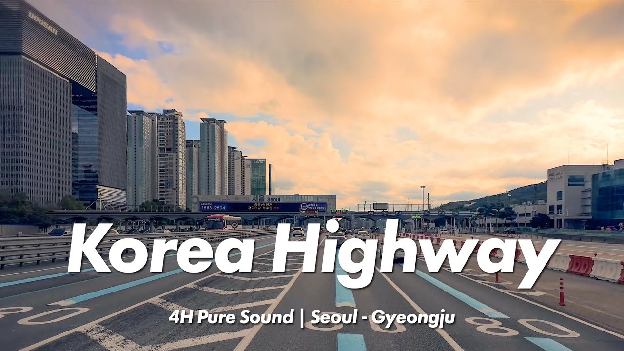 [4K] Pure Sound: Seoul to Gyeongju Korea Highway