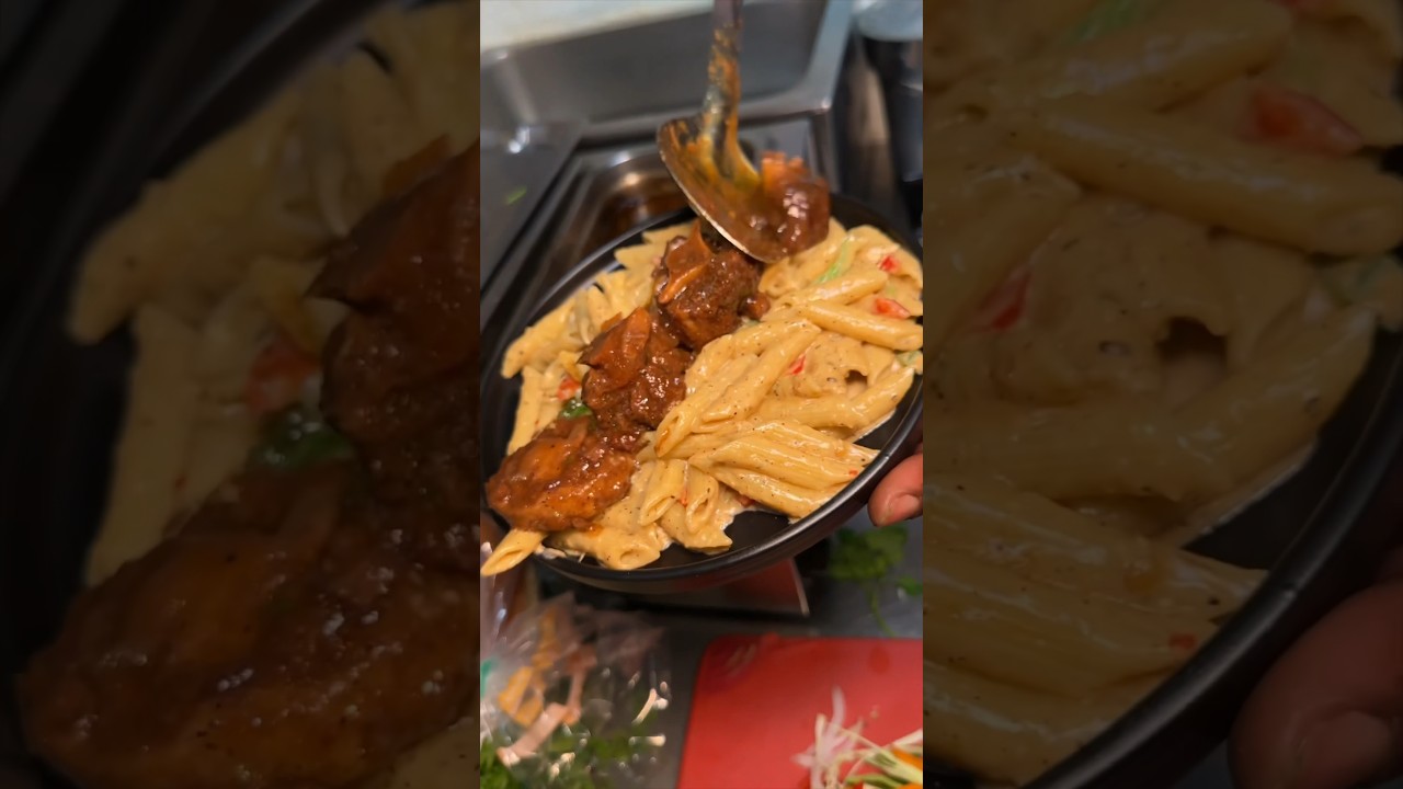The choice is yours… CURRY GOAT PLATE vs OXTAIL PASTA from The Grotto in Brooklyn, NY!  #DEVOURPOWER