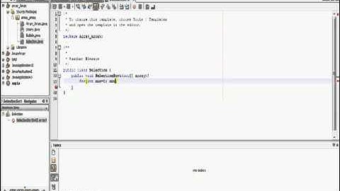 Java Tutorial Selection Sort Using NetBeans