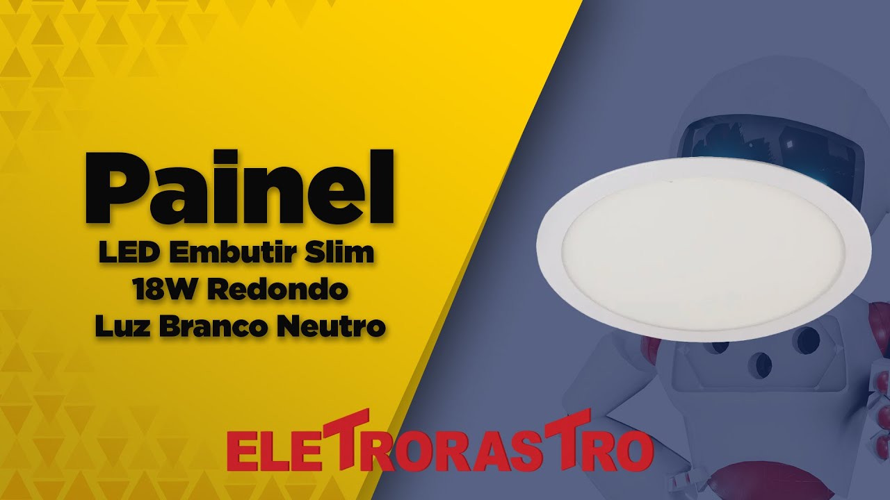 Painel LED Embutir Slim Redondo 18W Luz Branco Neutro Bronzearte | Eletrorastro