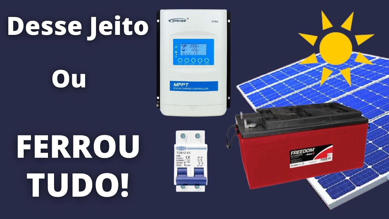 Como dimensionar Disjuntor DC entre Controlador de carga e Bateria CORRETAMENTE  Energia Solar