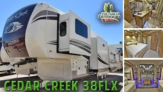 Front Living Room 2018 FOREST RIVER CEDAR CREEK 38FLX CC279 Fifth Wheel Colorado Dealer