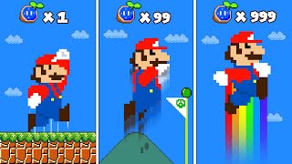 Super Mario Bros. but Mario Jumps Higher with 999 Seed PowerUps | Game Animation