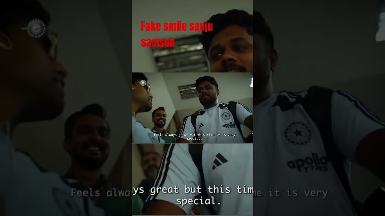 sanju samson fake smile 😃 #cricket #sanjusamson #sanjubaba