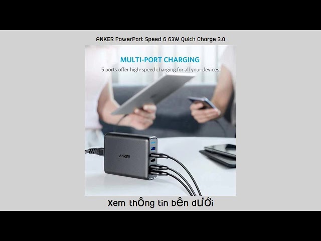 Giá bây giờ ANKER PowerPort Speed 5 63W Quick Charge 3.0