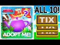 All 10 tix locations in adopt me classic event roblox