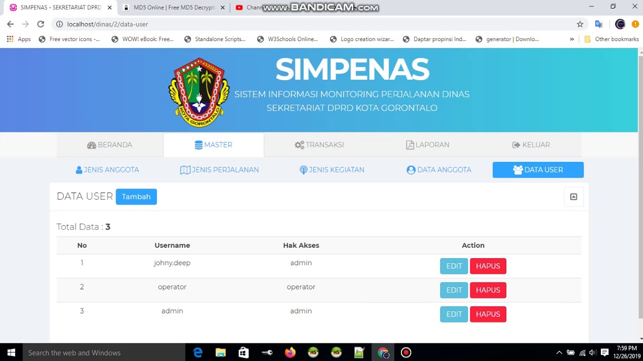 aplikasi dinas berbasis website codeigniter php dan mysql