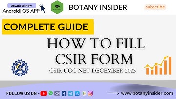 How to Fill CSIR NET December 2023 Exam Form | Complete Guide | @BotanyInsider