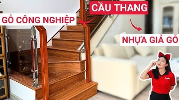 Nên chọn tấm nhựa giả gỗ hay gỗ công nghiệp ốp cầu thang | Mặt bậc cầu thang nhựa vân gỗ