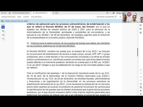 UGT Serveis Publics GVA - Sesión sobre circular 7/24 de la DGFP