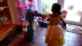 Toddler boxing, 1 and 5 yr old get new gloves