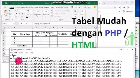 Membuat Tabel Modifikasi dengan PHP & HTML