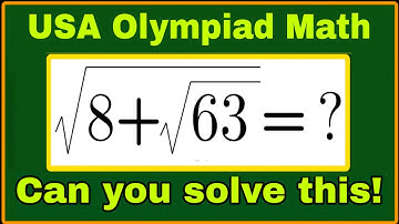 USA| A Very Nice Nested Square Root Algebra Olympiad Maths Question| Can  you solve this?