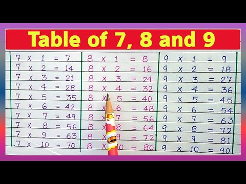 7 aur 8 ka table