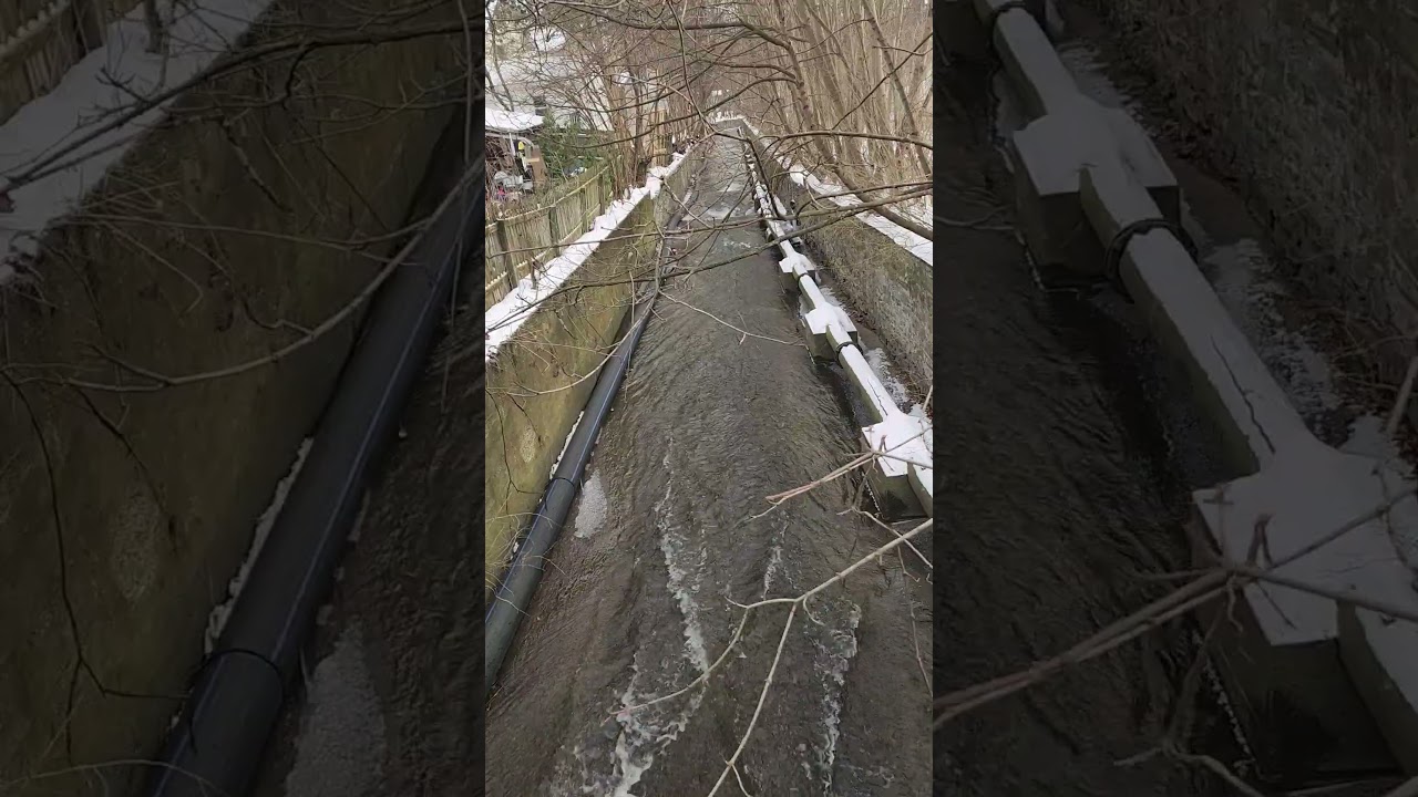 Oneonta Creek as it makes it's way to the Mill Race December 30, 2025