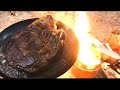 キャンプ飯　ソロストーブでステーキ　Solo stove Titan  焚き火フライパン  Steak
