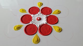 Diwali Easy Rangoli Design using Bangles | Simple Rangoli Design With Colours | Deepawali Muggulu