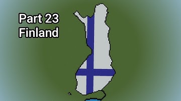 Finland - Small Scale World Flag Map Tutorials in Minecraft (Part 23)