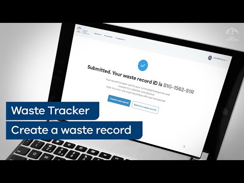 Creating a waste record with EPA's waste tracker