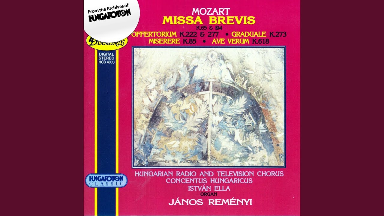 Missa Brevis in D minor K. 65 Gloria YouTube