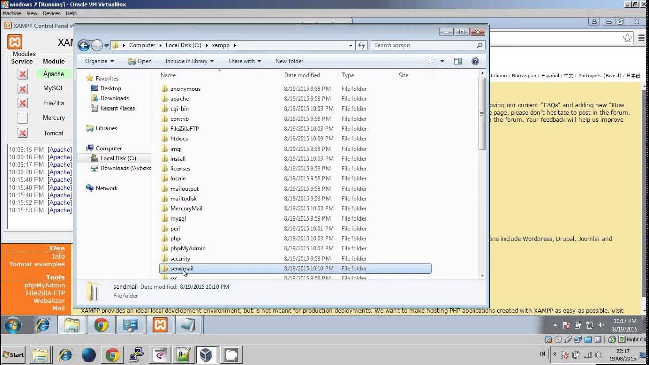 Send email from localhost using xampp 5 5 19 on windows 7 youtube