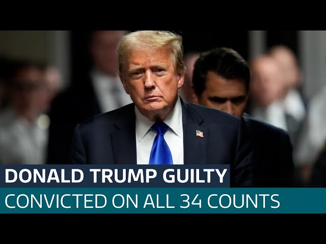 Former President Donald Trump is convicted of all 34 counts in New York hush money trial | ITV News class=