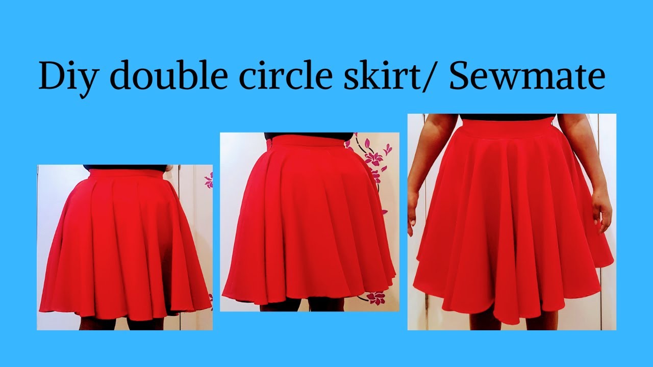 How To Make A Double Circular Skirt Double Circle Skirt Cutting And 