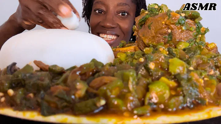 Asmr eating Okro soup and Fufu | African food eating |asmr mukbang videos |satisfying asmr eating