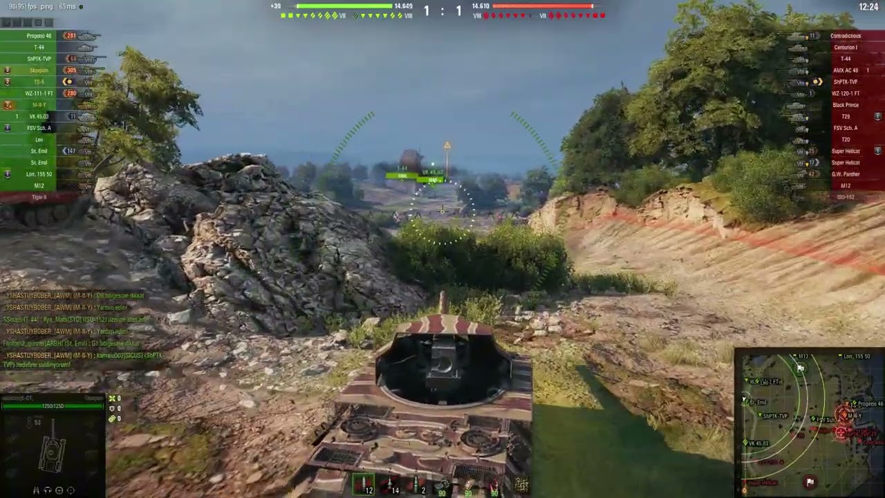 World of Tanks Rheinmetall Skorpion 4 kills 3.1k damage Pascucci's Medal, Tank Sniper and Victory...