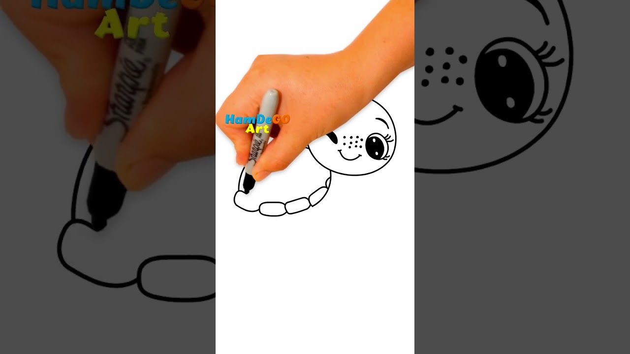 How to draw a sea turtle step by step 🐢✍ Easy drawing 