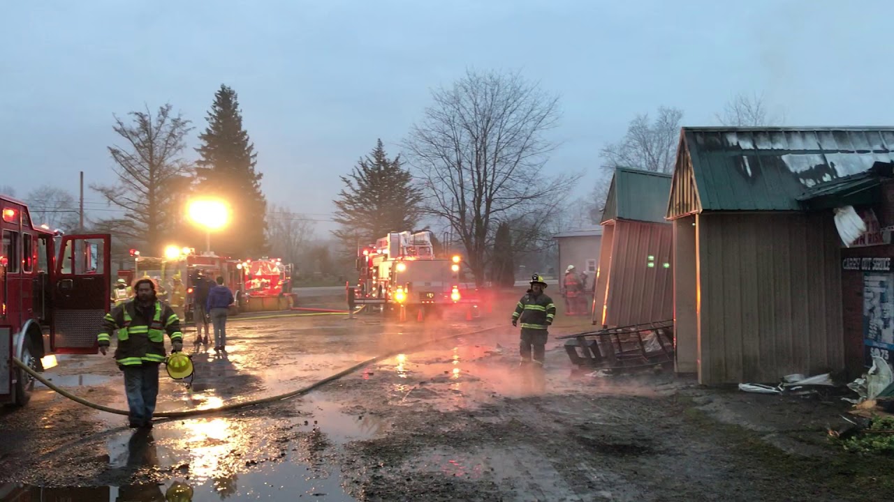 Fire at the former Lowville Cafe near Wattsburg YouTube