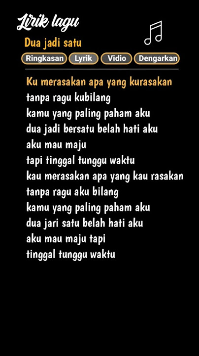 LIRIK LAGU DANCE DUA JADI SATU VELOCITY YANG LAGI VIRAL DI TIK TOK