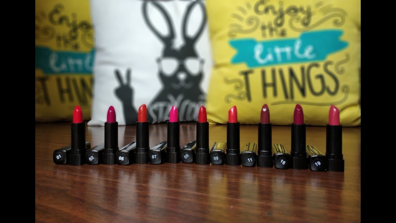 Seduction Las Vegas Mini lipsticks lip swatches