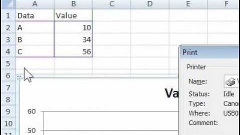 How to print a chart in Excel