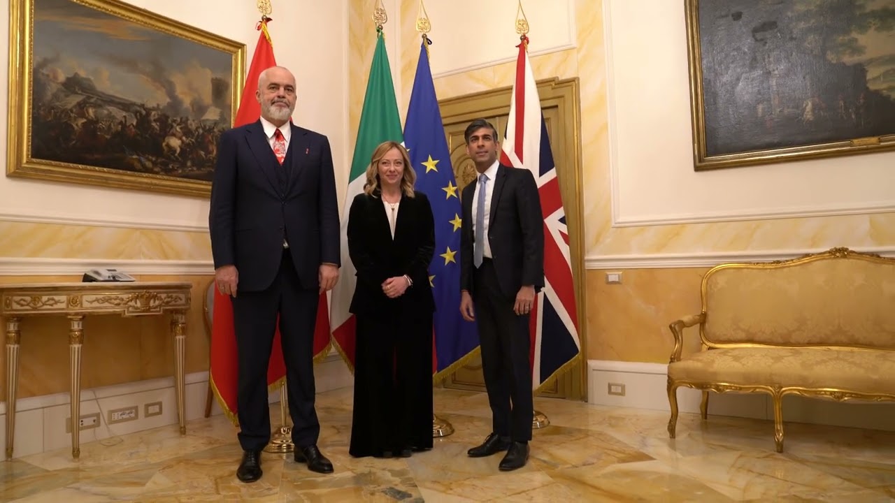 Incontro Meloni - Sunak - Rama a Palazzo Chigi