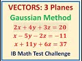 Intersection of 3 planes vectors gaussian elimination row echelon  method geometric interpretation