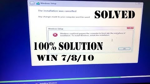 Work 100% l windows cannot prepare the computer to boot into the next phase of installation in Hindi