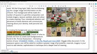 7 Art - Explaination of Assessment Task 1 Weeks 9 - 11