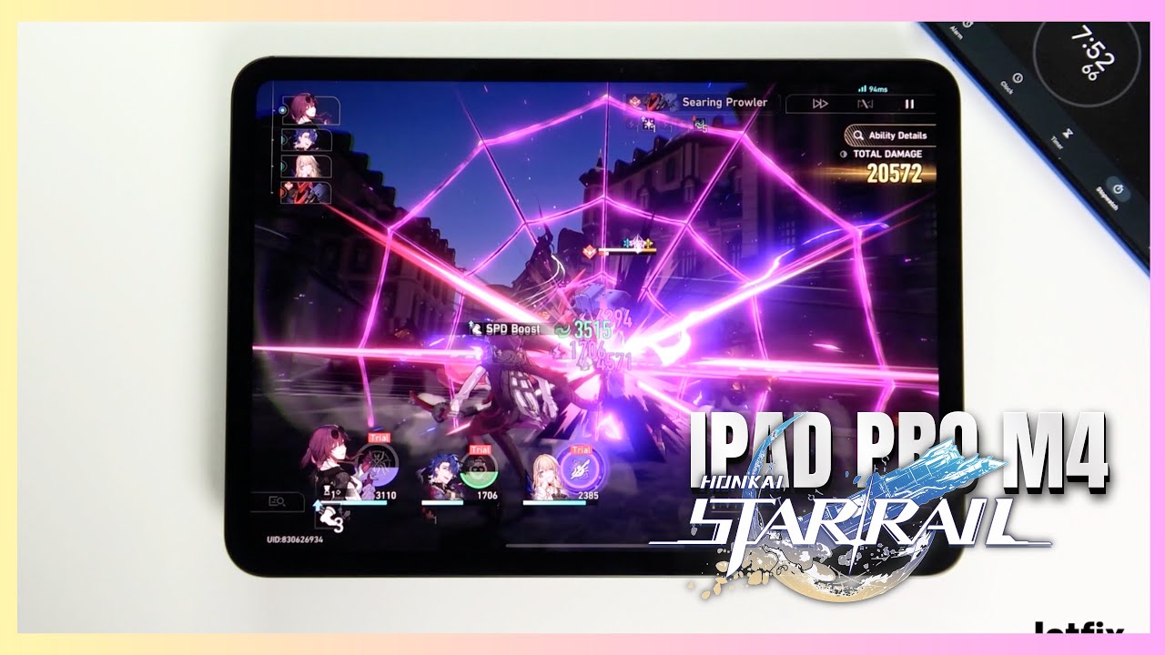 iPad Pro M4 Honkai Star Rail Gaming test | Apple M4, 120Hz Display
